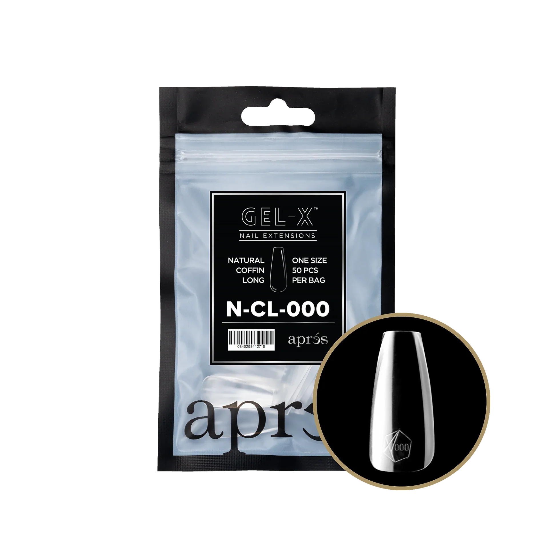 Aprés Gel-X Refill - Natural Coffin Long