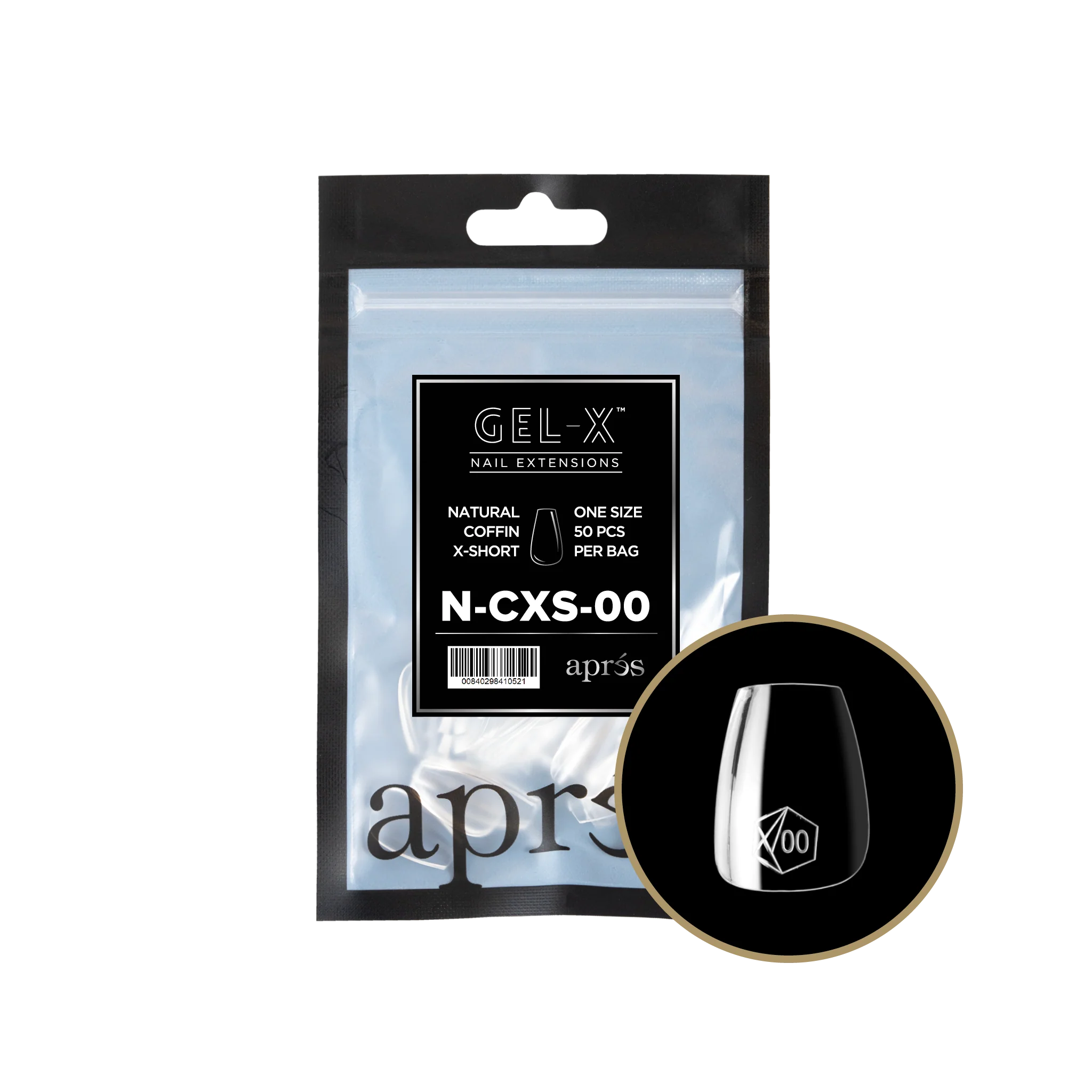 Aprés Gel-X Refill - Natural Coffin Extra Short