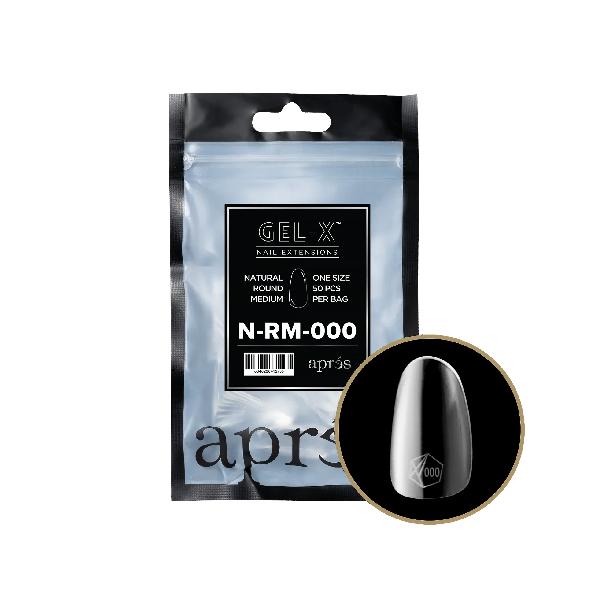 Aprés Gel-X Refill - Natural Round Medium