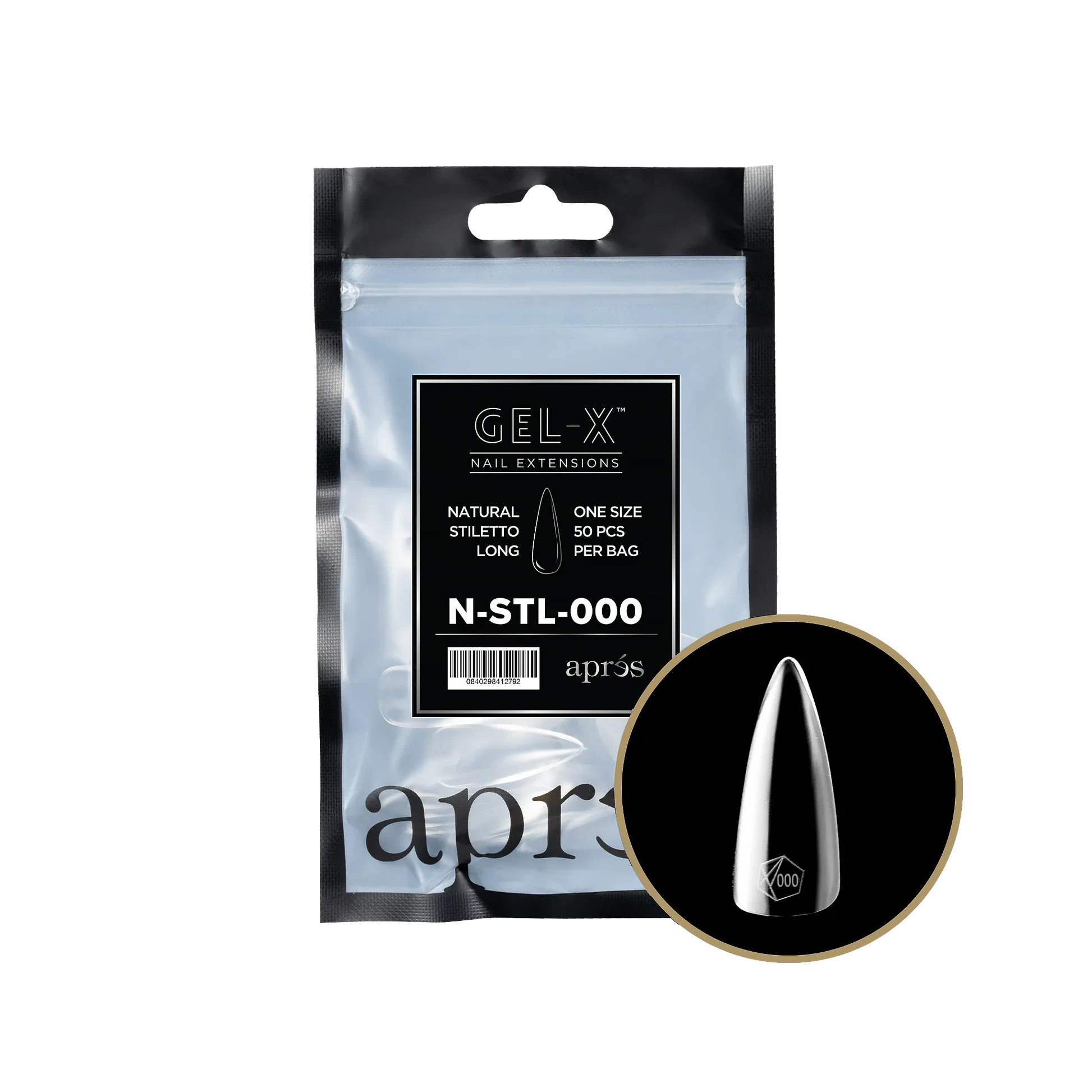 Aprés Gel-X Refill - Natural Stiletto Long