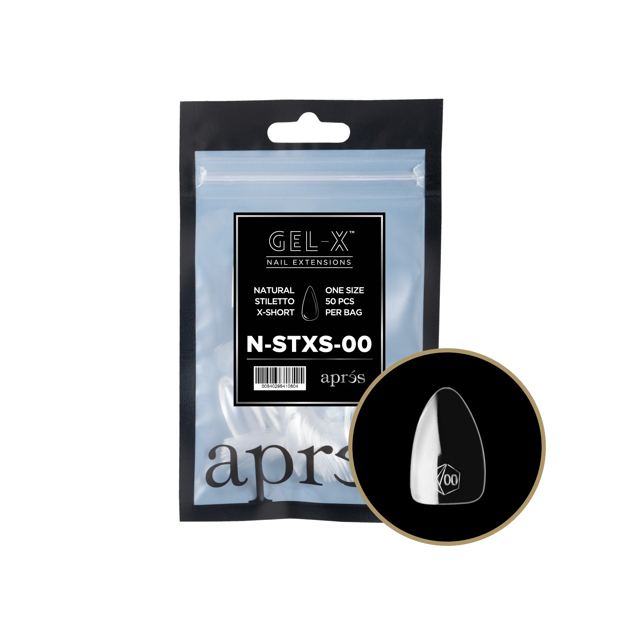 Aprés Gel-X Refill - Natural Stiletto Extra Short