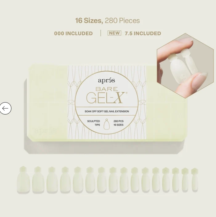 Aprés Bare Gel-X® Natural Box of Tips (16 sizes. 280pcs) [NEW]